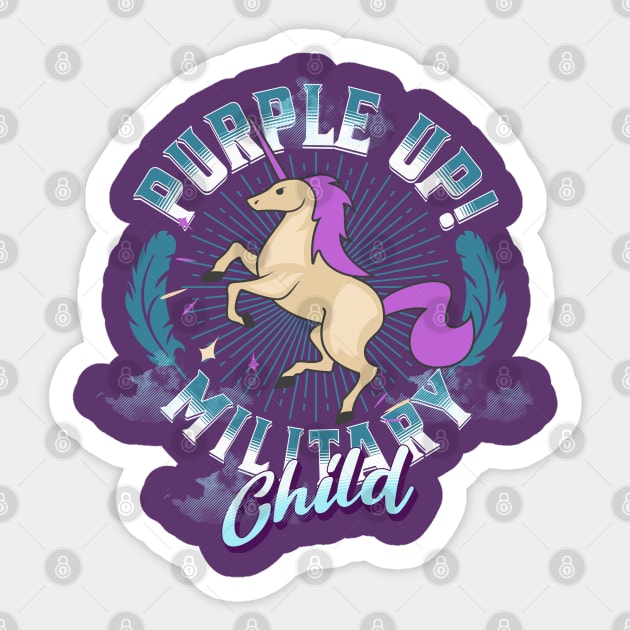 Purple Up For Military Kids Unicorns Military Purple-Up Day Sticker by alcoshirts